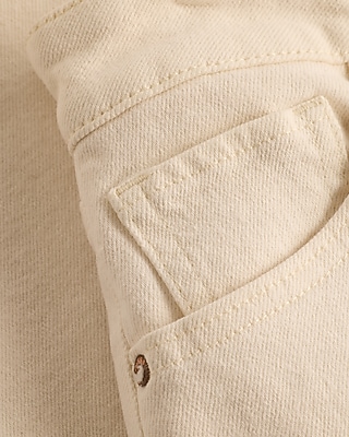 High Waisted Off White Relaxed Straight Jeans