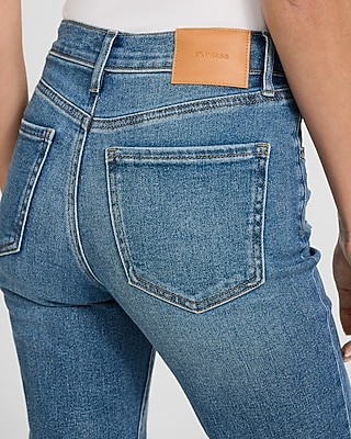 High Waisted Light Wash Straight Ankle Jeans