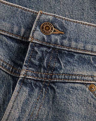 High Waisted Medium Wash Seamed Straight Ankle Jeans
