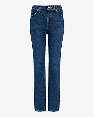 High Waisted Dark Wash Straight Jeans