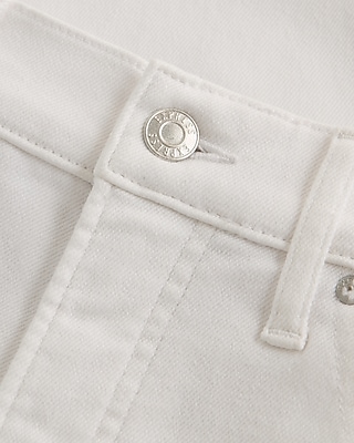 High Waisted White Straight Jeans
