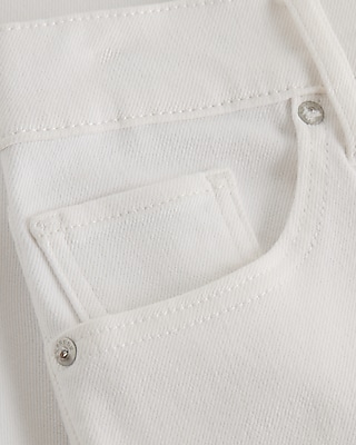 High Waisted White Straight Jeans