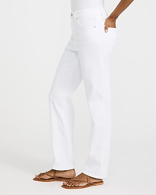 High Waisted White Straight Jeans - image 2