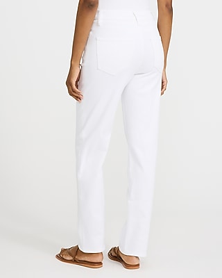 High Waisted White Straight Jeans - image 3