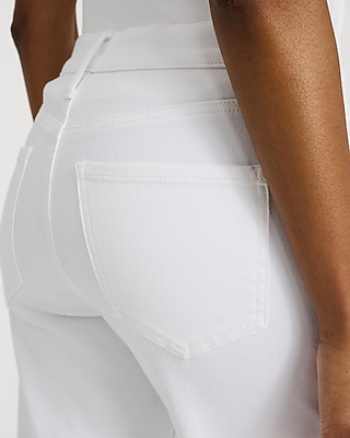 High Waisted White Straight Jeans - image 4