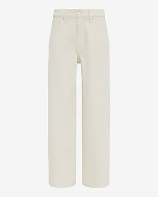 Low Slung Ivory Baggy Jeans