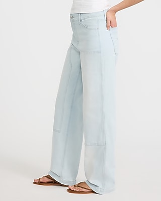 High Waisted Light Wash Relaxed Straight Carpenter Jeans