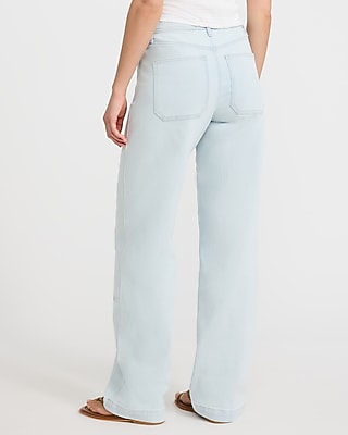 High Waisted Light Wash Relaxed Straight Carpenter Jeans