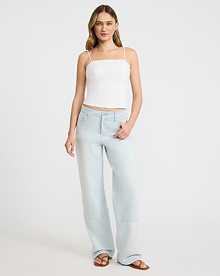 High Waisted Light Wash Relaxed Straight Carpenter Jeans