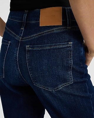 High Waisted Medium Wash Straight Ankle Jeans