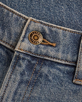 Low Slung Medium Wash Barrel Jeans