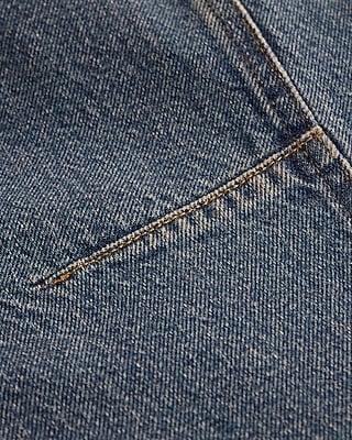 Low Slung Medium Wash Barrel Jeans