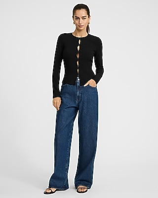 Low Slung Dark Wash Baggy Jeans