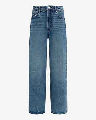 Low Slung Medium Wash Baggy Jeans