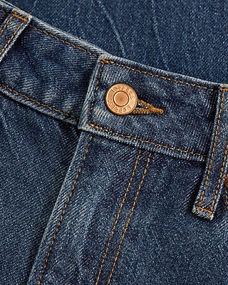 High Waisted Dark Wash Relaxed Straight Jeans