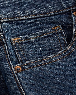 High Waisted Dark Wash Relaxed Straight Jeans