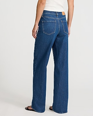 High Waisted Dark Wash Relaxed Straight Jeans