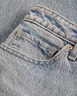 High Waisted Light Wash Relaxed Straight Jeans