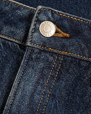 High Waisted Dark Wash Relaxed Straight Jeans