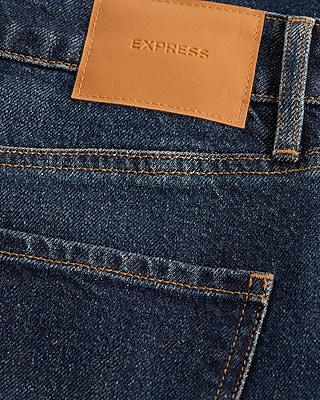 High Waisted Dark Wash Relaxed Straight Jeans