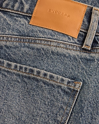 High Waisted Medium Wash Relaxed Straight Jeans