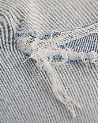 High Waisted Light Wash Ripped Relaxed Straight Jeans