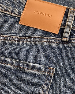 High Waisted Medium Wash Relaxed Straight Jeans