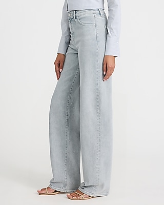 High Waisted Light Wash Relaxed Straight Jeans