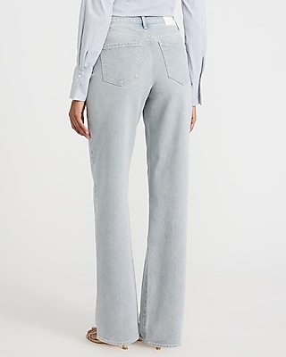 High Waisted Light Wash Relaxed Straight Jeans