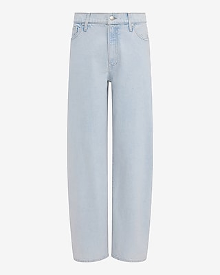 High Waisted Light Wash Barrel Jeans