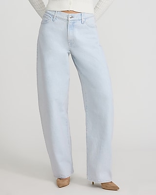 High Waisted Light Wash Barrel Jeans