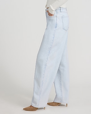 High Waisted Light Wash Barrel Jeans