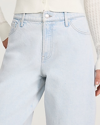 High Waisted Light Wash Barrel Jeans