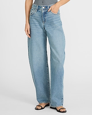 High Waisted Medium Wash Barrel Jeans
