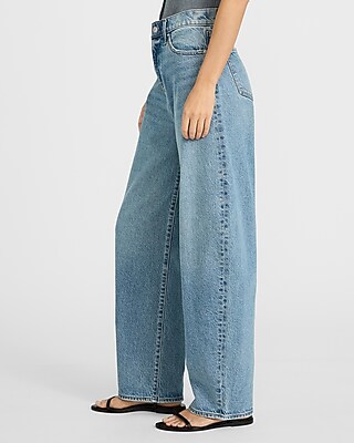 High Waisted Medium Wash Barrel Jeans