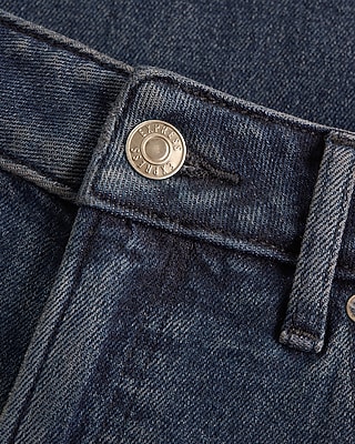 High Waisted Dark Wash Relaxed Straight Jeans