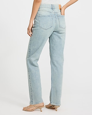High Waisted Light Wash Straight Jeans