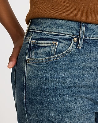 High Waisted Relaxed Straight Dark Wash Jeans - thumbnail 2