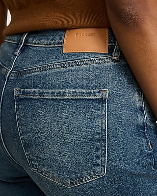 High Waisted Relaxed Straight Dark Wash Jeans - thumbnail 5