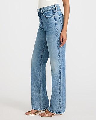 High Waisted Medium Wash Straight Jeans