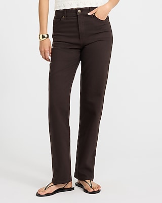 High Waisted Chocolate Brown Straight Jeans