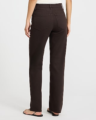 High Waisted Chocolate Brown Straight Jeans