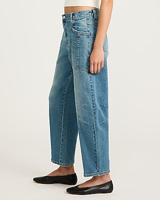 Low Slung Utility Barrel Ankle Medium Wash Jeans