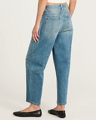 Low Slung Utility Barrel Ankle Medium Wash Jeans