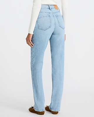 High Waisted Light Wash Straight Jeans - image 3