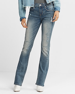 mid rise ripped barely boot jeans