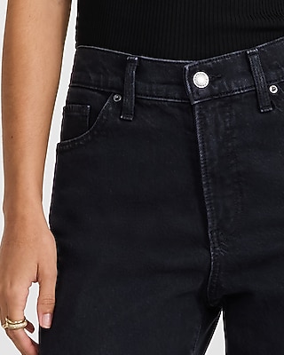 High Waisted Wide Leg Vent Dark Wash Jeans