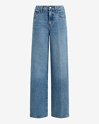 High Waisted Light Wash 50/50 Rigid Stretch Wide Leg Jeans
