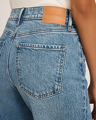 High Waisted Light Wash 50/50 Rigid Stretch Wide Leg Jeans