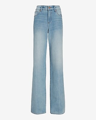 High Waisted Light Wash Modern Wide Leg Jeans